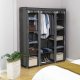 SONGMICS B�rbar Garderobe, Sammenklappelig Skab, T�jopbevaringsorganisator med B�jleskinne, Hylder, Stofbetr�k, Til Sovev�relse, Garderobe, 150 x 45 x 175 cm, Gr� LSF03G