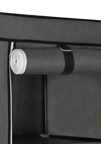 SONGMICS B�rbar Garderobe, Sammenklappelig Skab, T�jopbevaringsorganisator med B�jleskinne, Hylder, Stofbetr�k, Til Sovev�relse, Garderobe, 150 x 45 x 175 cm, Gr� LSF03G