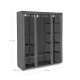 SONGMICS B�rbar Garderobe, Sammenklappelig Skab, T�jopbevaringsorganisator med B�jleskinne, Hylder, Stofbetr�k, Til Sovev�relse, Garderobe, 150 x 45 x 175 cm, Gr� LSF03G