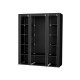SONGMICS B�rbar Garderobe, Sammenklappelig Skab, T�jopbevaringsorganisator med B�jleskinne, Hylder, Stofbetr�k, Til Sovev�relse, Garderobe, 150 x 45 x 175 cm, Sort LSF03H