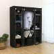 SONGMICS B�rbar Garderobe, Sammenklappelig Skab, T�jopbevaringsorganisator med B�jleskinne, Hylder, Stofbetr�k, Til Sovev�relse, Garderobe, 150 x 45 x 175 cm, Sort LSF03H