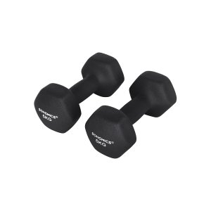SONGMICS SYL60BK Hantel, sechseckig - mattschwarzes Neopren (2x5kg) (2er-Set)