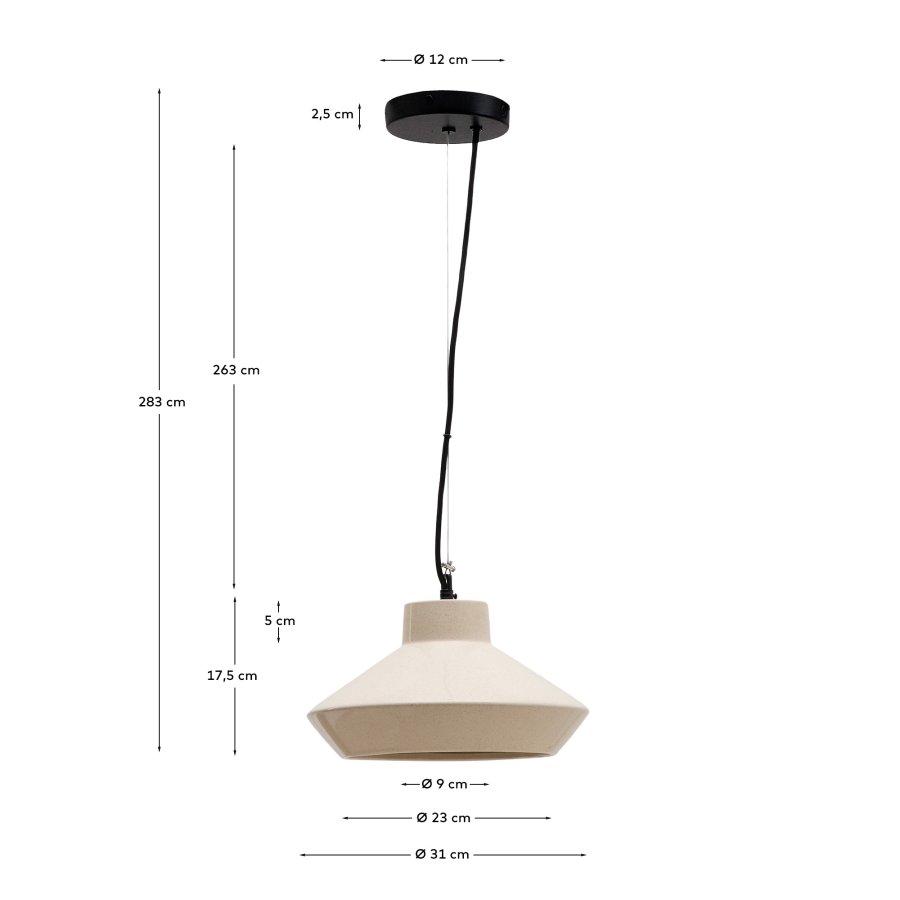 KAVE HOME Portol beige keramisk taklampe