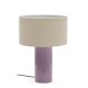 KAVE HOME Toneric keramisk bordlampe med lilla overflate og bomull