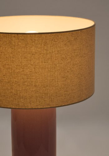 KAVE HOME Toneric keramisk bordlampe med lilla overflate og bomull