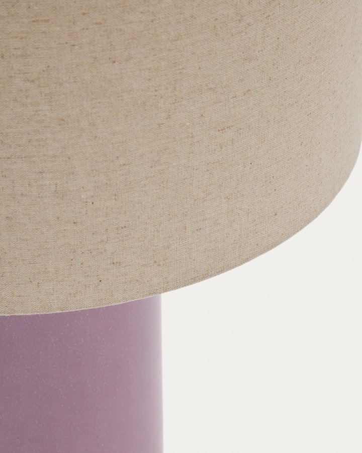KAVE HOME Toneric keramisk bordlampe med lilla overflate og bomull