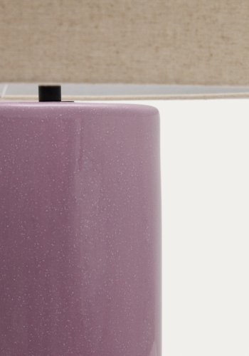 KAVE HOME Toneric keramisk bordlampe med lilla overflate og bomull