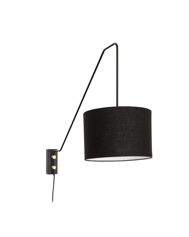 KAVE HOME Jex vegglampe laget av svartmalt metall