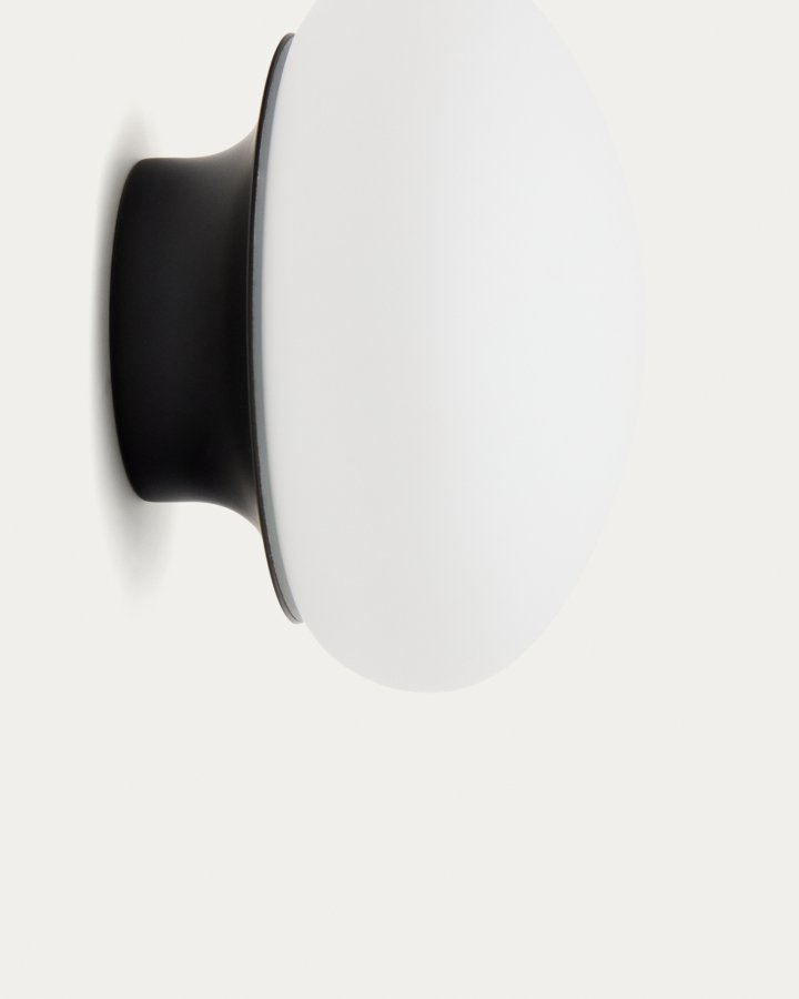 KAVE HOME Bamila v�glampe - r�get glas og sort metal (�15)