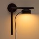 KAVE HOME Orey vegglampe i svart metall med spotlight i flere posisjoner