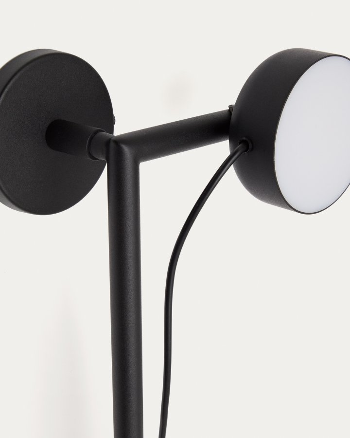 KAVE HOME Orey vegglampe i svart metall med spotlight i flere posisjoner