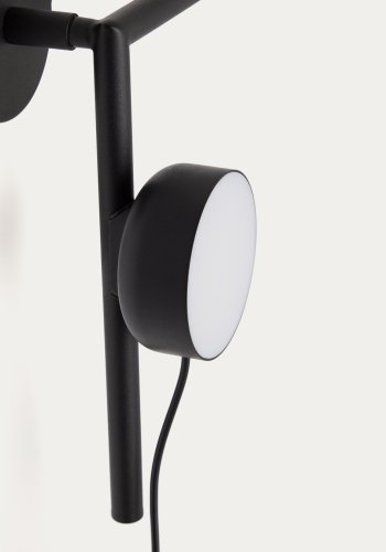 KAVE HOME Orey vegglampe i svart metall med spotlight i flere posisjoner