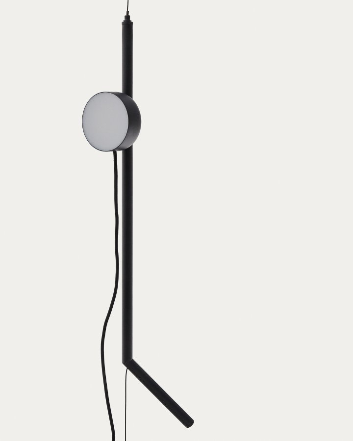 KAVE HOME Orey lampestativ i svart metall med spotlight i flere posisjoner