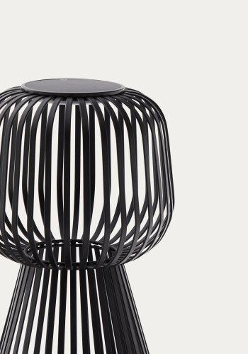 KAVE HOME Reiba solcelledrevet bordlampe i svart metall