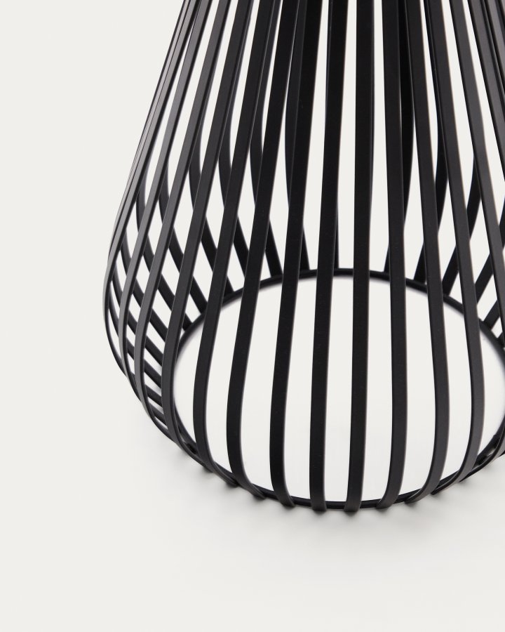 KAVE HOME Reiba solcelledrevet bordlampe i svart metall