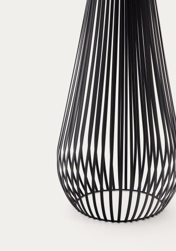 KAVE HOME Reiba solcelledrevet gulvlampe i svart metall