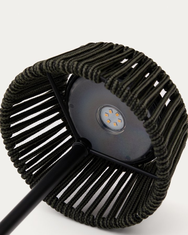 KAVE HOME Aldet utendrs solcelledrevet bordlampe i grnn tauledning