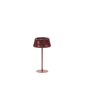 KAVE HOME Aldet udendrs solcelle bordlampe, brbar - terracotta tovsnor og aluminium