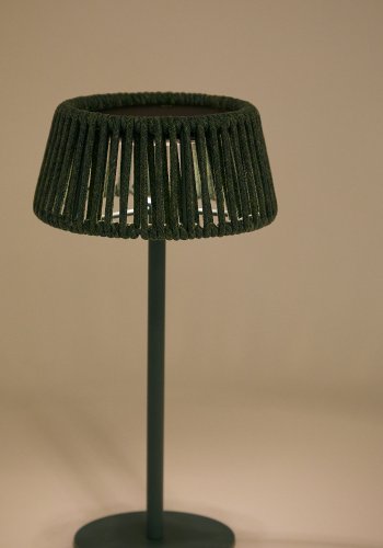 KAVE HOME Aldet utendrs solcelledrevet bordlampe i turkis tauledning