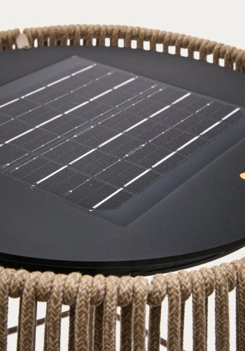 KAVE HOME Aldet utendrs solcelledrevet gulvlampe i gr tauledning 46 cm