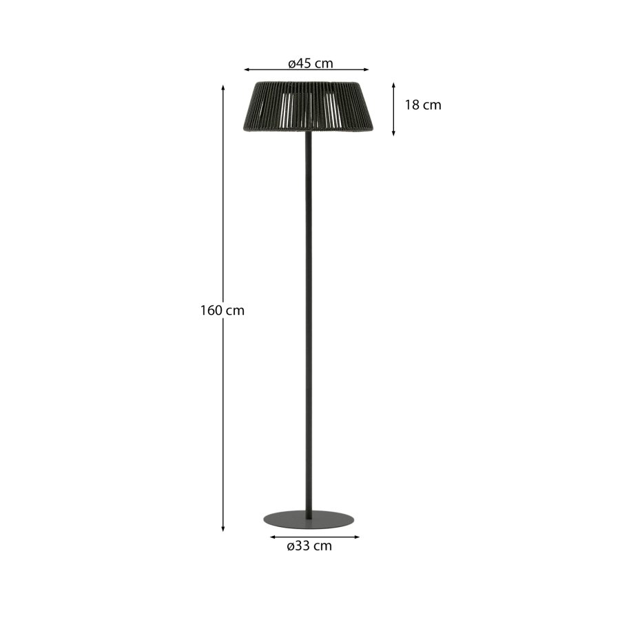KAVE HOME Aldet utendrs solcelledrevet gulvlampe i grnn ledning 46 cm