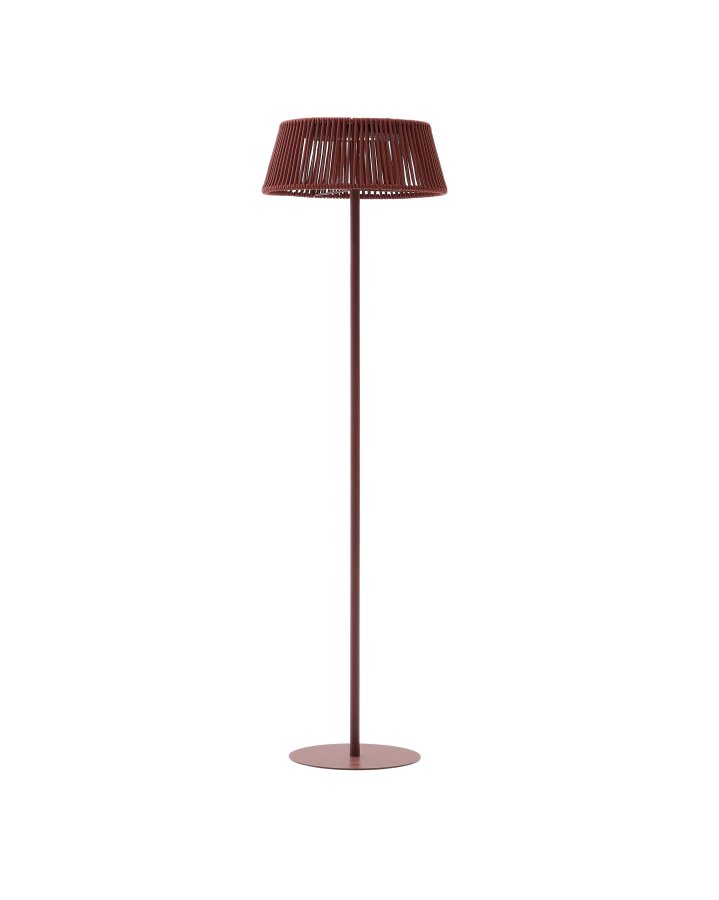 KAVE HOME Aldet utendrs solcelledrevet gulvlampe i terrakotta med tauledning 46 cm