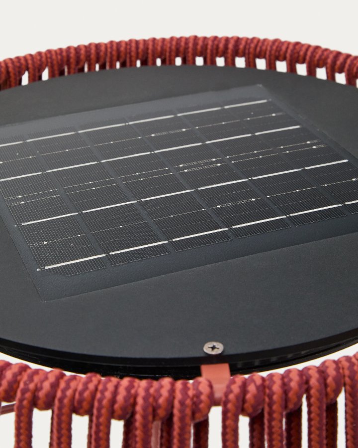 KAVE HOME Aldet utendrs solcelledrevet gulvlampe i terrakotta med tauledning 46 cm