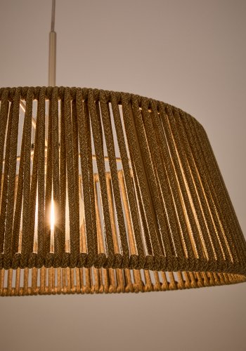 KAVE HOME Aldet taklampeskjerm i gr tauledning 46 cm