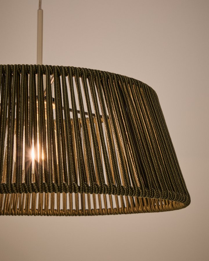 KAVE HOME Aldet taklampeskjerm i grnn ledning 46 cm