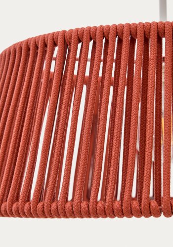 KAVE HOME Aldet taklampeskjerm i terrakotta med tau og snor 46 cm