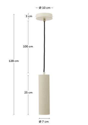 KAVE HOME Andia taklampe i aluminium med beige lakkert overflate