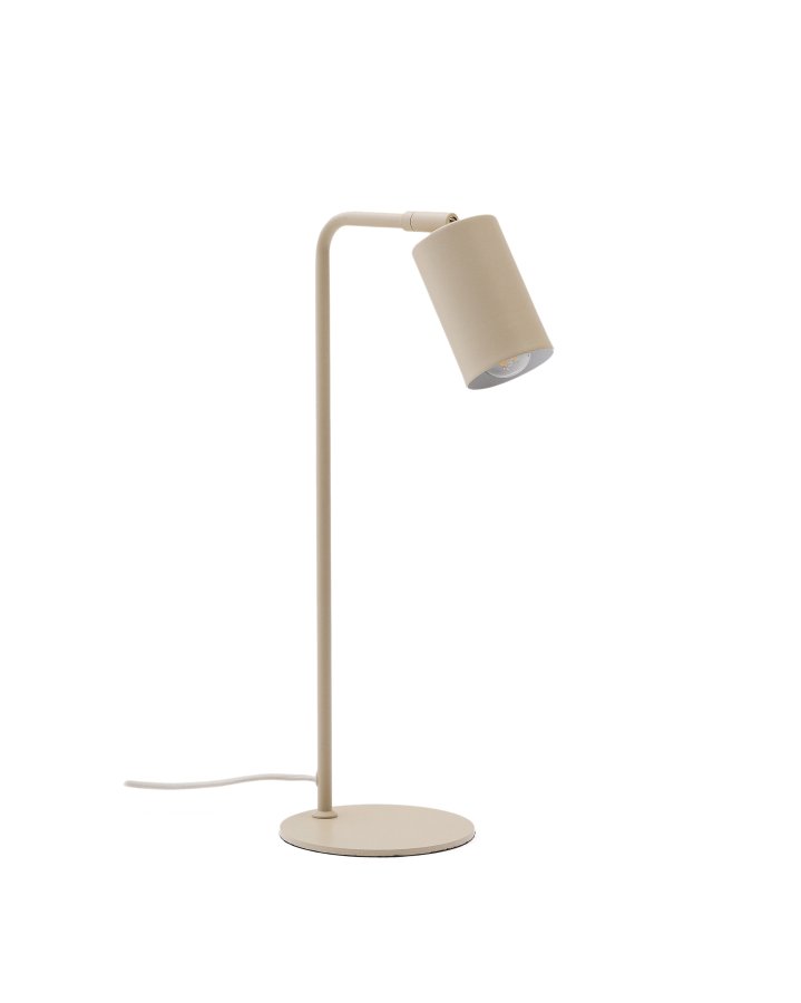 KAVE HOME Manie skrivebordslampe i metall med beige teksturert overflate