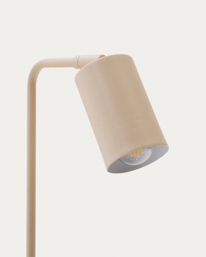 KAVE HOME Manie skrivebordslampe i metall med beige teksturert overflate