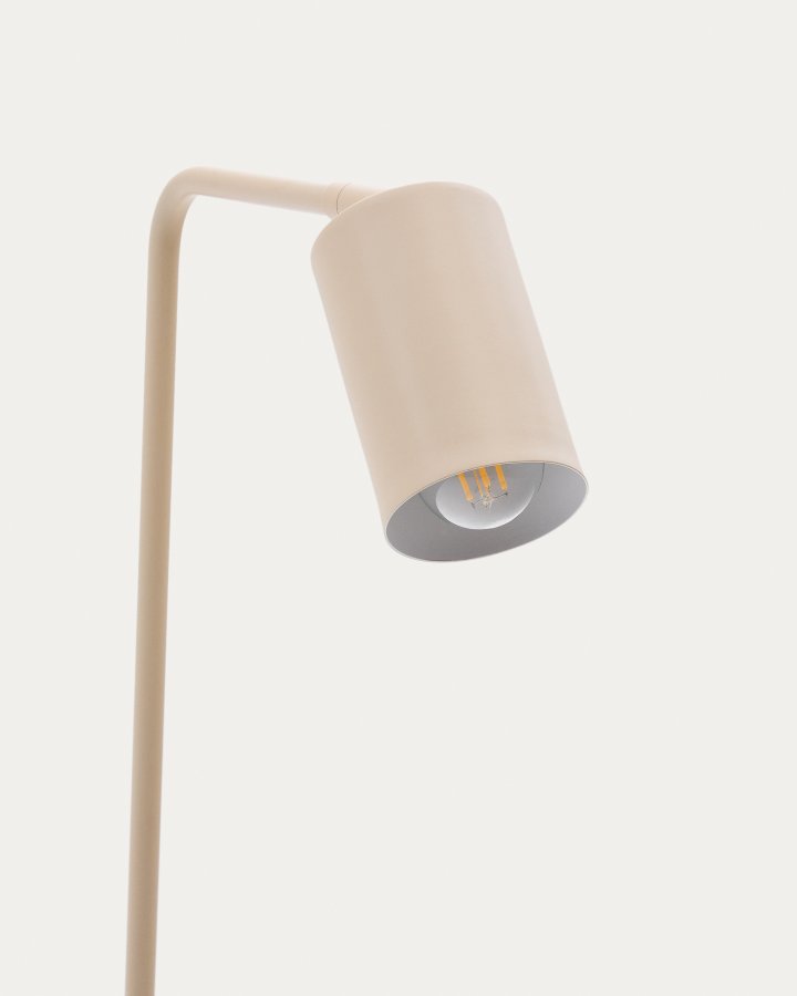 KAVE HOME Manie gulvlampe i metall med beige strukturert overflate