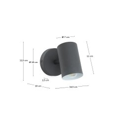 KAVE HOME Manie v�glampe - sort metal med st�bejernseffekt finish - KAVE HOME