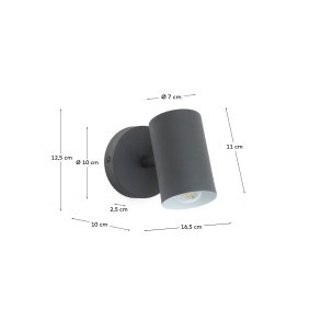 KAVE HOME Manie v�glampe - sort metal med st�bejernseffekt finish - KAVE HOME