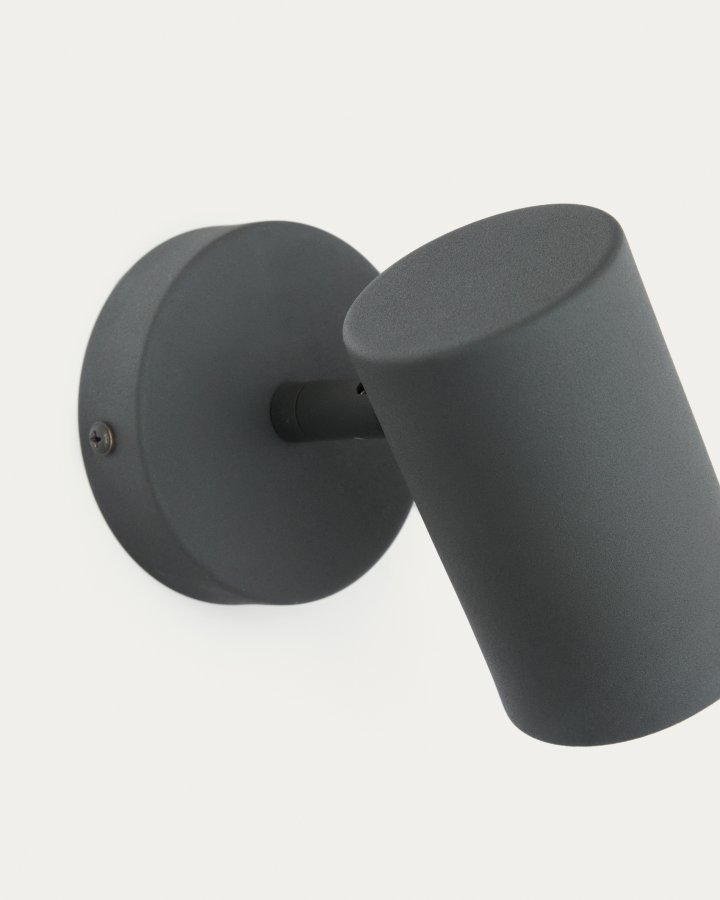 KAVE HOME Manie veggmontert metalllampe med svart stpejernseffekt