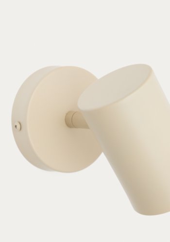 KAVE HOME Manie veggmontert metalllampe med beige teksturert overflate
