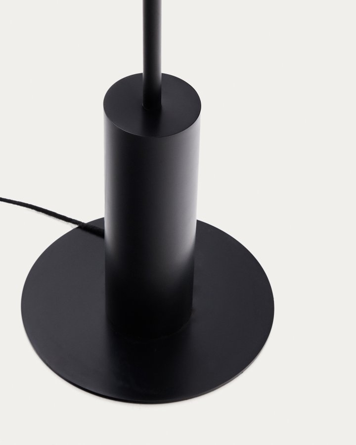 KAVE HOME Nibla golvlampa i svart metall med terrakottaeffektsk&auml;rm och UK-adapter