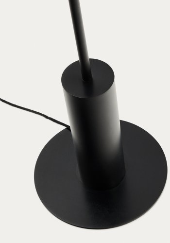 KAVE HOME Nibla gulvlampe i svart metall med hvit skjerm i leireeffekt