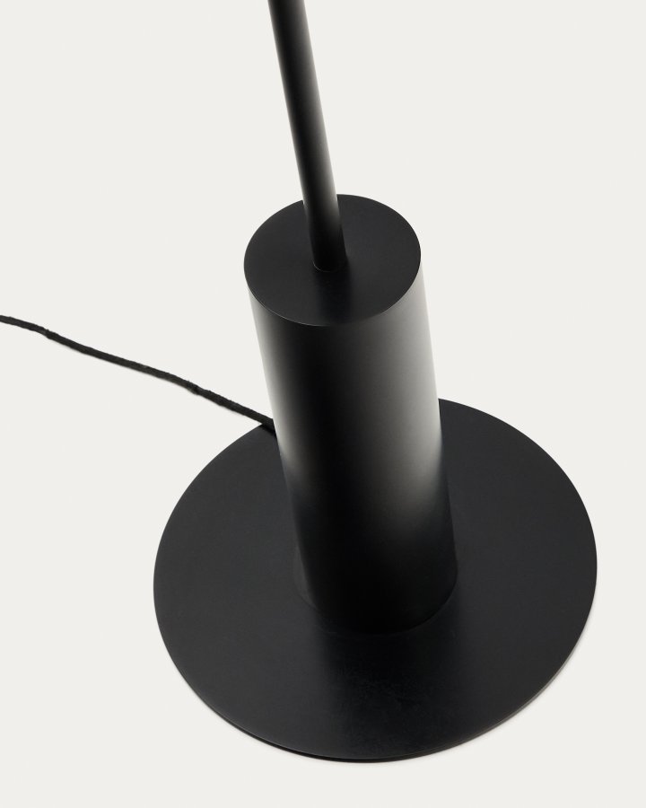 KAVE HOME Nibla gulvlampe i svart metall med hvit skjerm i leireeffekt