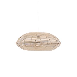 KAVE HOME Flaro loftlampesk�rm, rund - rattan med lys finish (�70)