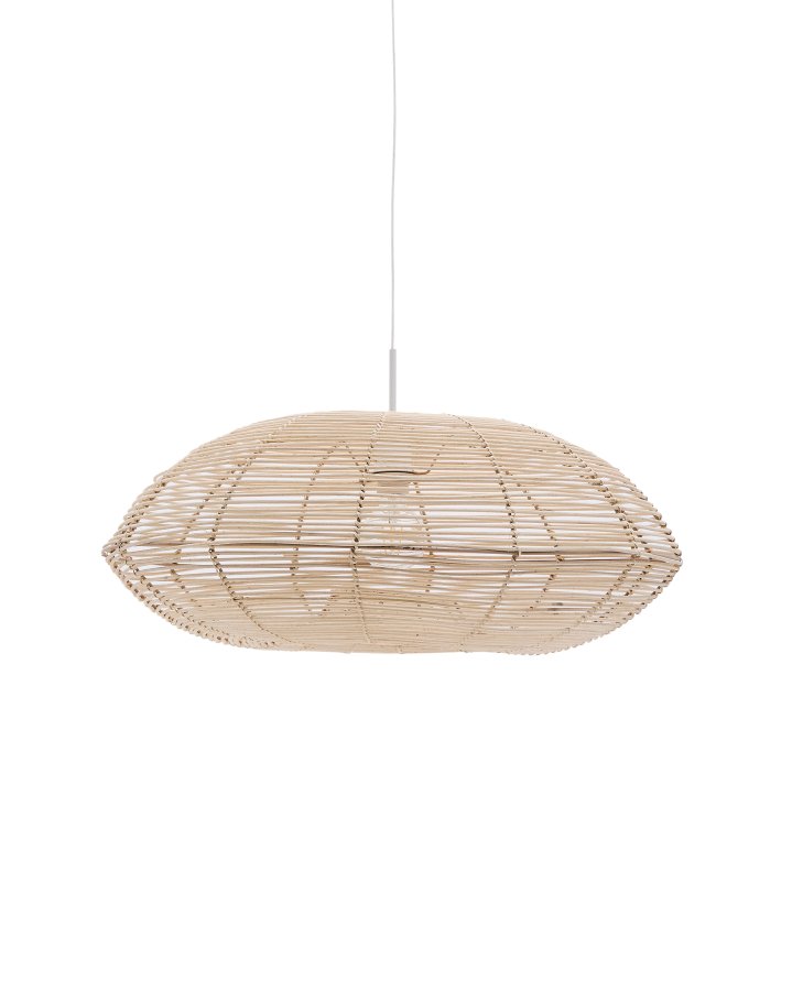 KAVE HOME Flaro loftlampesk�rm, rund - rattan med lys finish (�70)