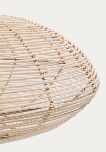 KAVE HOME Flaro loftlampesk�rm, rund - rattan med lys finish (�70)