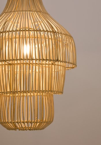 KAVE HOME Janoa taklampeskjerm i rotting med lys finish 38 cm