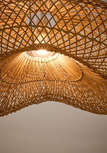 KAVE HOME Isora taklampeskjerm i rotting med naturlig overflate 81 x 56 cm