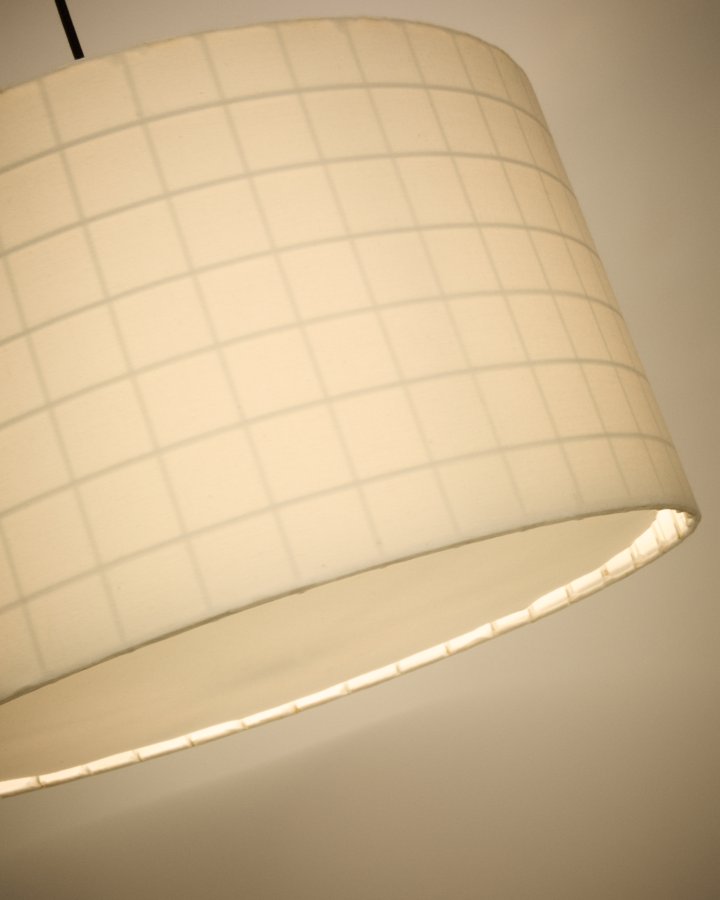 KAVE HOME Dulan loftlampesk�rm, rund - hvid bomuld (�45)