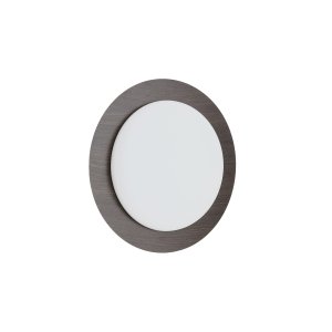 KAVE HOME Novae badev�relsesloftlampe, rund - frostet glas og lyst b�rstet st�l med m�rkt tr�look (�40)