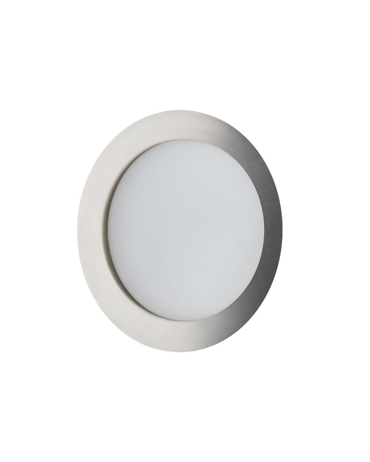 KAVE HOME Novae badev�relsesloftlampe, rund - frostet glas og lysegr�t b�rstet metal (�40)