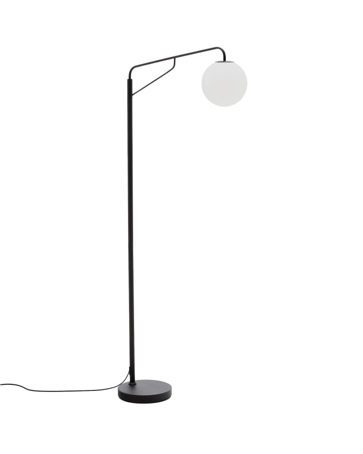 KAVE HOME Eilo gulvlampe - matteret glaskugle og sort st�l